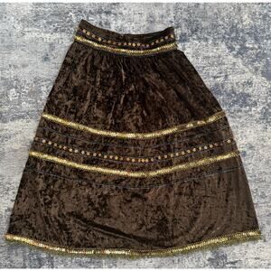 Banana USA Skirt 14 1/2” Waist Boho Festival Bellydance Fairycore Indie Sequin